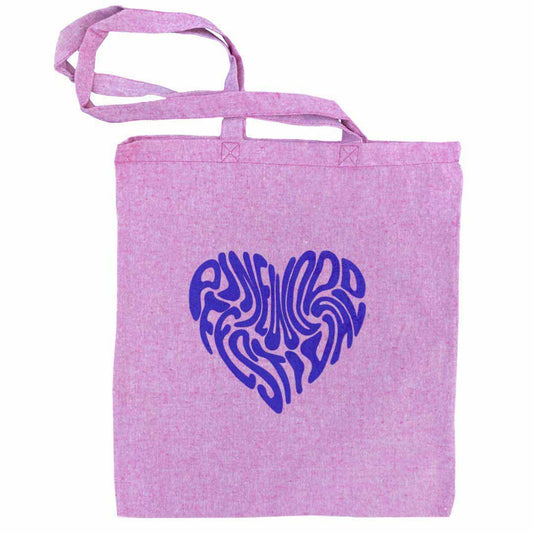 Tote Bag, Borsa in Tessuto cotone rosa e PET riciclati, con stampa Cuore Pinewood Festival, Pinewood Official Merch - Shopper Rosa Cuore Pinewood